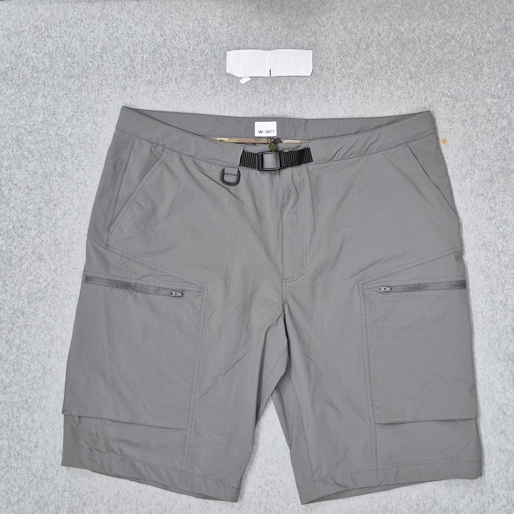 FREE SOLDIER Men Shorts 42 Gray Nylon Polyester Cargo Tactical Utility Belted